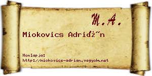 Miokovics Adrián névjegykártya